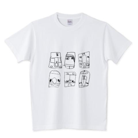 face of train 電車のかお　落書き風プリントTシャツ