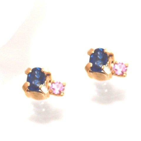 - hime - Pink & Blue Sapphire Earrings