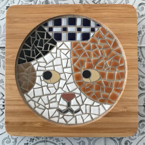 nyanco mosaic 鍋敷き(三毛猫)