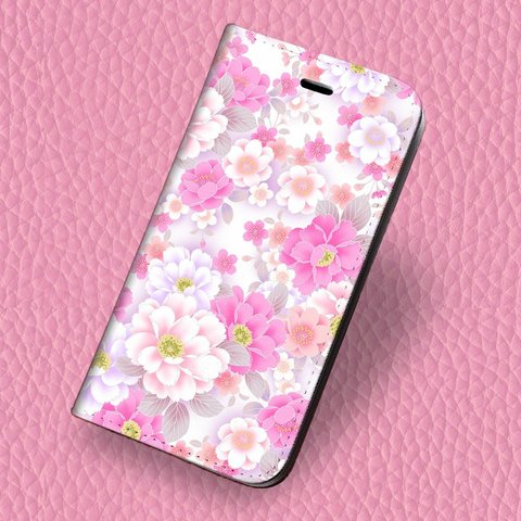 ★iPhone 専用 フラップ無し手帳型ケース ★華彩舞 桜