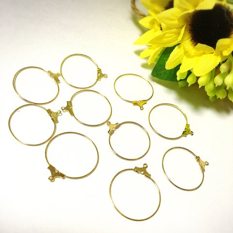 30mm ゴールドフープ  リング セット ピアス イヤリング