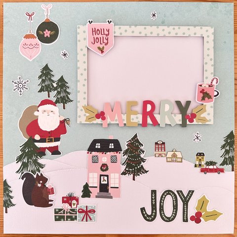 ＊SALE スクラップブッキング  12インチ 完成品  MERRY & JOY