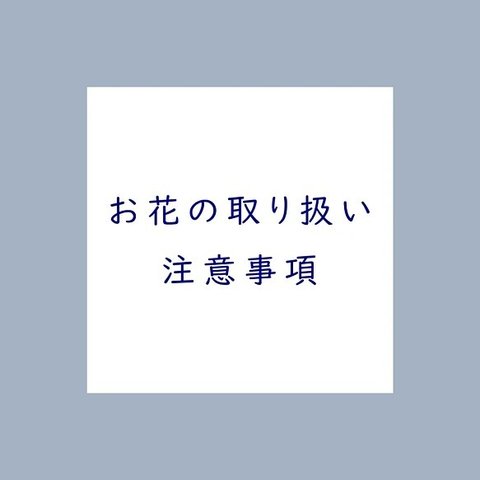 お花の注意事項