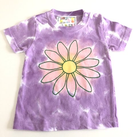 受注制作　kidsTシャツ「むら染め花」80cm~140対応