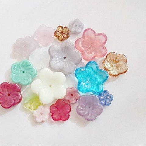 Assortビーズ☆チェコフラワー☆18個セット