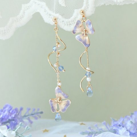 すずらんの上品 ピアス イヤリング 花 あじさいピアス 藤の花のピアス 鈴蘭 和風