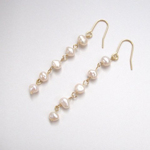 淡水パールのシンプルピアス　♯35