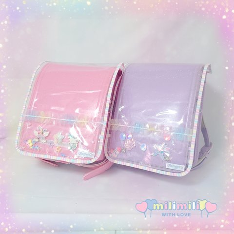 ラメ入り💎キラキラ💎ユニコーン💎シェル💎貝殻💎ランドセルカバー💎入学祝い💎入学💎入学準備