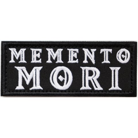 ワッペン メメントモリ MEMENTO MORI（死を想え）マジックテープ着脱式 刺繍パッチ