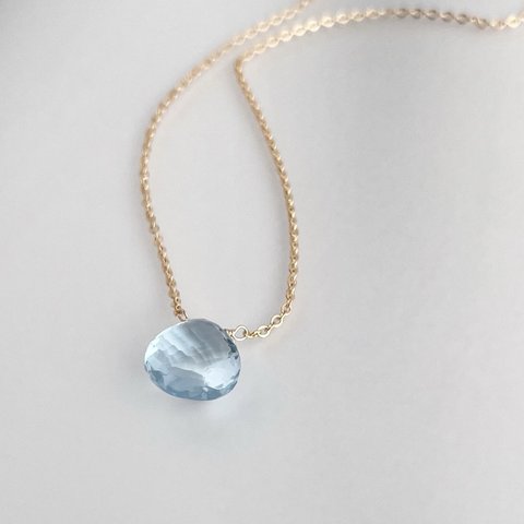 14kgf Sky Blue Topaz Necklace