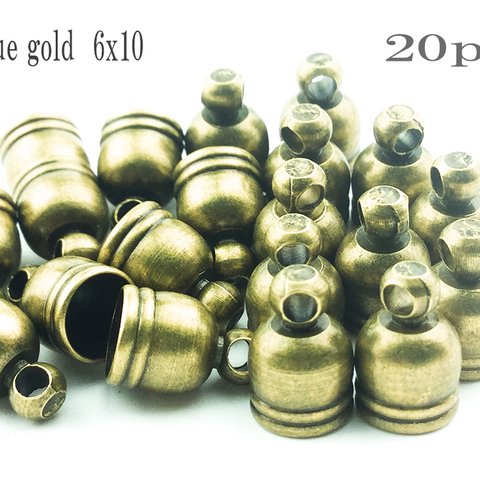 送料無料　タッセルキャップ　20個　カン 付き　金古美　アンティーク ゴールド　6×10mm　タッセル パーツ アクセサリー 金具 エンドパーツ （AP0082）