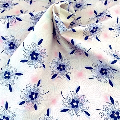 【B4サイズ】vintagefabric made inFrance🇫🇷pink/navy