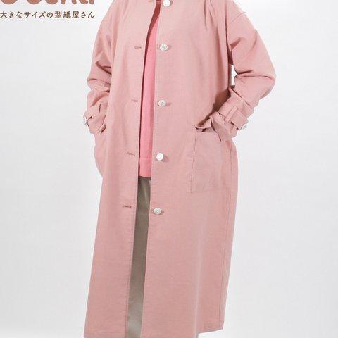 【買ってすぐ使える型紙】丸首ロングコート【M/L/LL/3L/4L/5L/6L/7L/8L】洋服