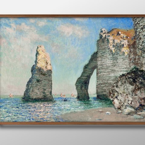 8385■ポスター アート 絵画 『クロード・モネ　The Cliffs at Étretat』 北欧 A3 イラスト デザイン マット紙