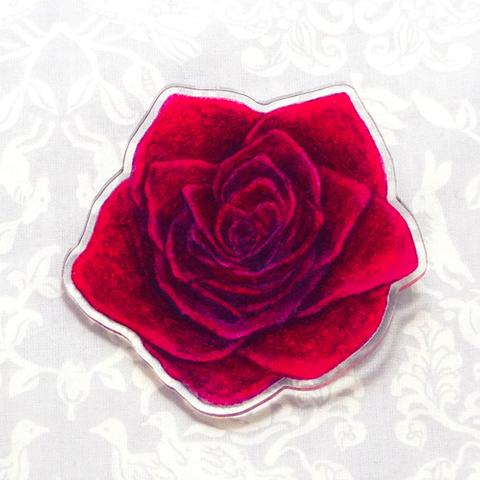 Red rose brooch