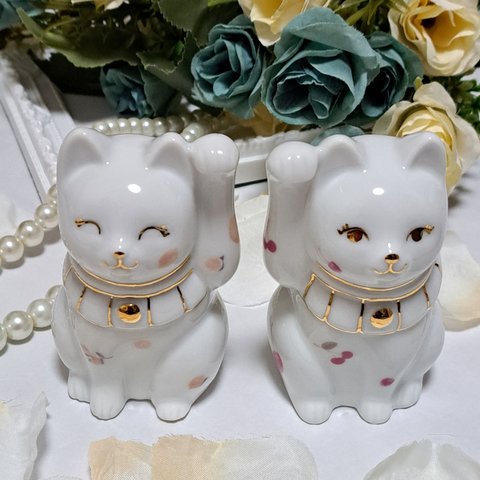 おしゃれ招き猫ペア　結婚祝い　新築祝い　開店祝い　還暦祝い　お祝いギフト