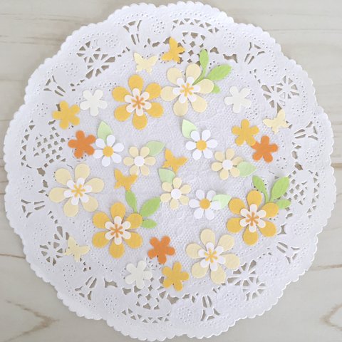 ［再販…］デコレーション素材 Flower 大きめ  きいろ