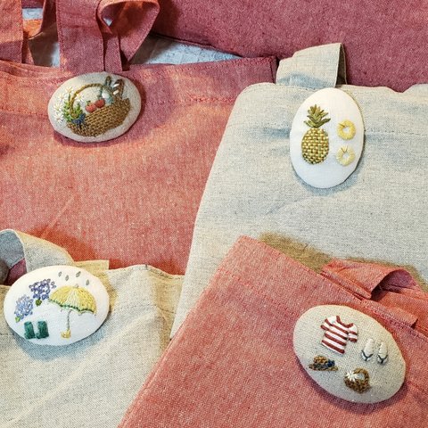 刺繍ブローチつきエコバック🛍️