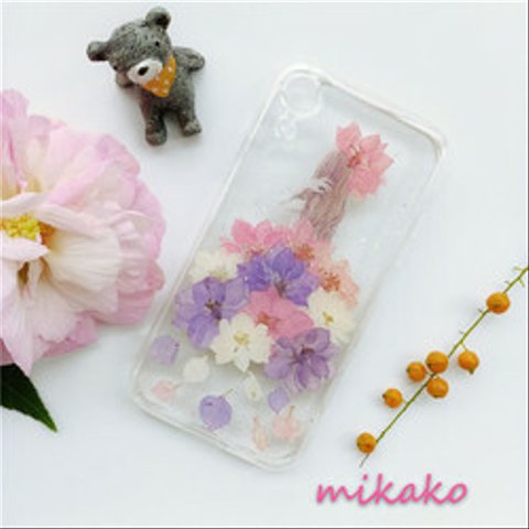 押し花✿iPhone13✿iPhone12✿8✿XS✿Xperia 10 II✿Galaxy S21+✿手帳型は作れま                                