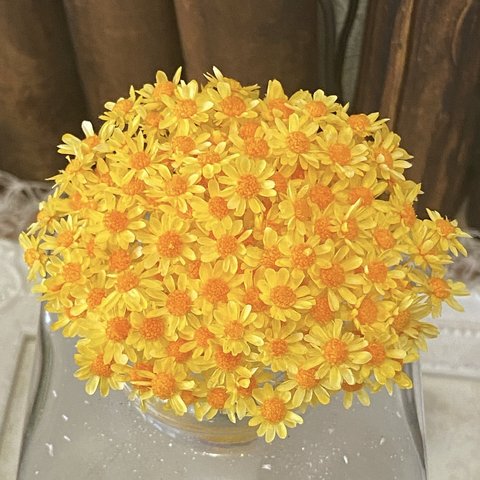 イエローオレンジ色❣️スターフラワーミニ30輪販売❣️ハンドメイド花材カラードライフラワー
