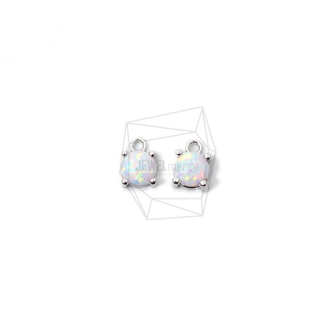 PDT-2214-R【2個入り】オパールペンダント ,Synthetic opal Pendant