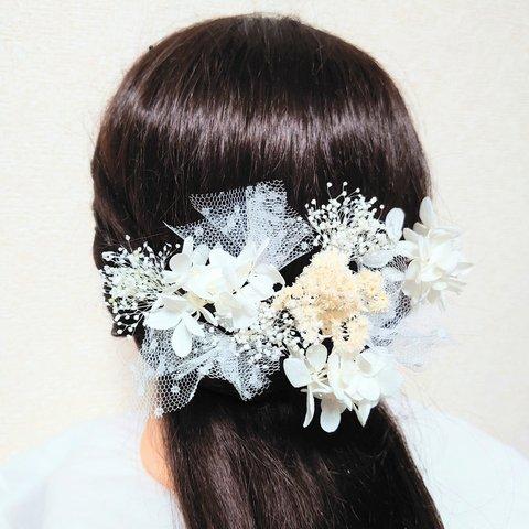 本物花の髪飾り♥️ヘッドドレス♥️結婚式 卒業式 入学式