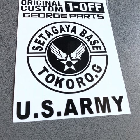 【 世田谷お得セット 008 】ステンシル ステッカー  アメリカン雑貨 USARMY ハーレー カブ オフロード アメ車 世田谷ベース【カラー選択可】 送料無料♪