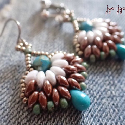 beads earrings ＊ turquoise drop