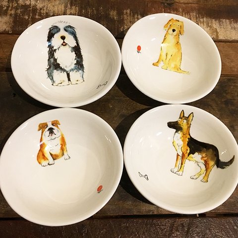 色々わんこ皿 小ボウル ★ 犬 トリーツ 薬味 餃子 9.5cm