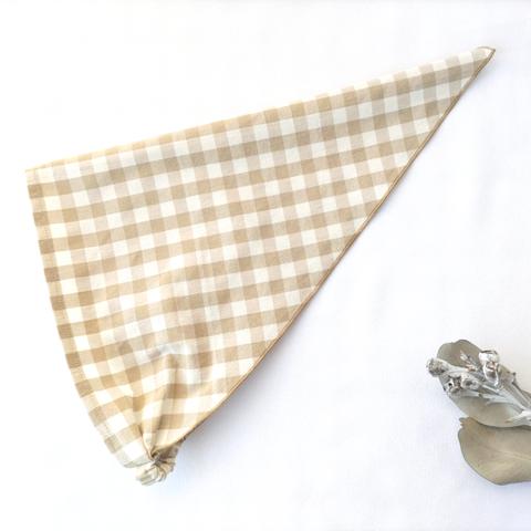 ✻ベージュギンガム三角巾✻
