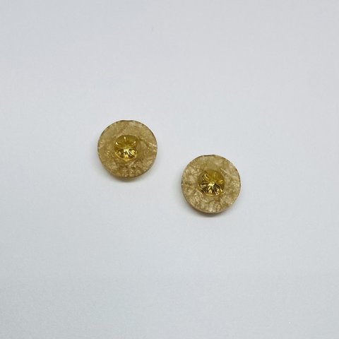 【10065-48】2pcs 15mm センターフラワー　ボタン　/ 茶