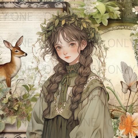 デザインペーパー  FOREST GIRL