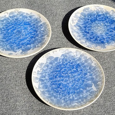玻璃結晶（紫陽花ブルー） 平皿
