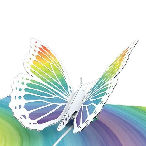 ポップアップグリーティングカード　Rainbow Butterfly