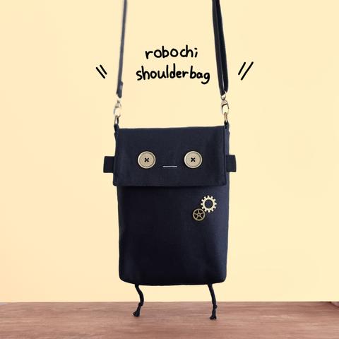 ロボchiの相棒ショルダーバッグ!丨ロボット 個性的バッグ黒