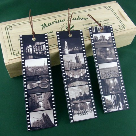 filmbookmark-3枚セットEUモノクロC*光沢紙