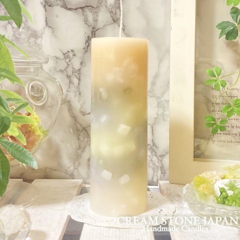 Φ5.1cm×H15cm ペタルキャンドル (アイボリー) № 000763 /Gradation Candle