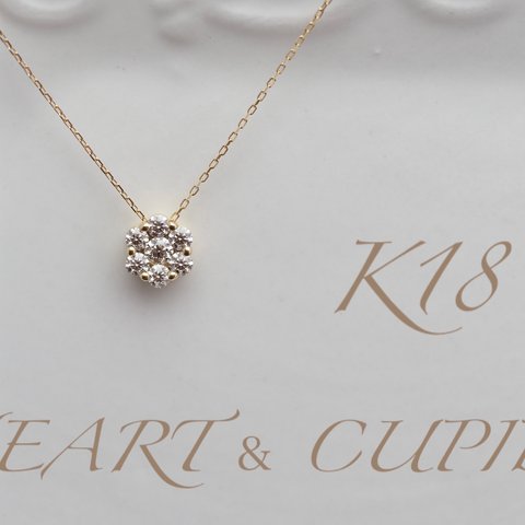 ～ＦＬＯＵＲ～  No.3525　K18  ダイヤモンド0.30ct　HEART＆CUPID　ネックレス