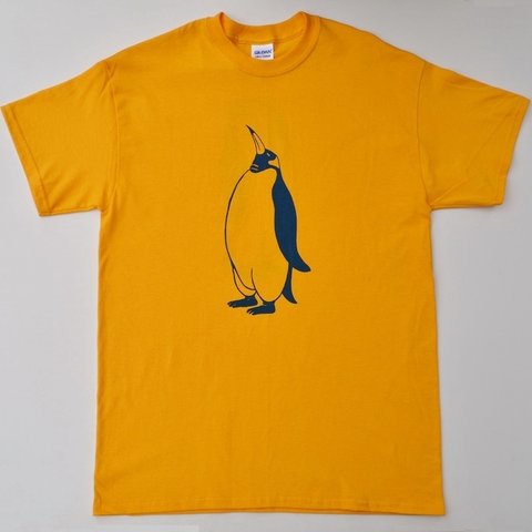 ペンギンＴシャツ、penguin, 半袖シャツ、黄色、オリジナルデザイン