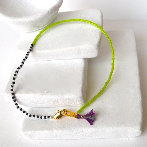 【再々々....販！】Tropical Fish * Aquarium* Anklet = Lime x Stripe