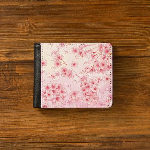 【二つ折り財布】桜ピンク【花柄】財布