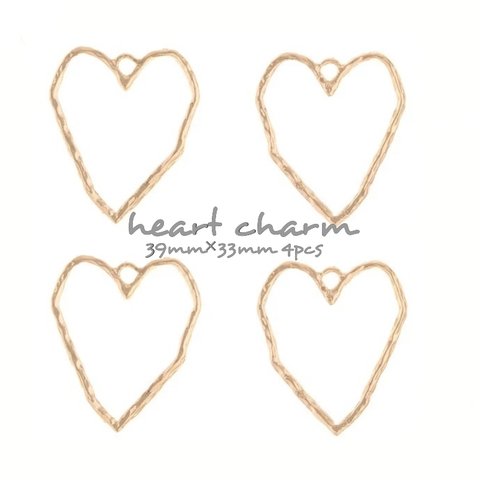 10個セット《カン付き》import charm  heart 【Ch-858】