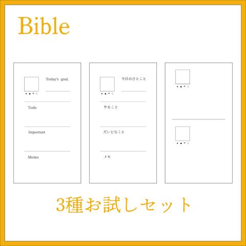 【お試し版】システム手帳リフィル・シンプルセット(バイブルサイズ)