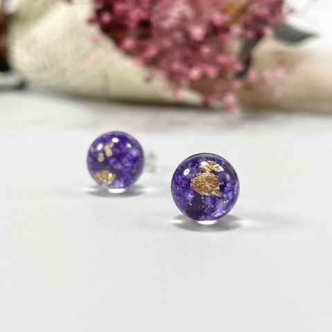 花のつぶピアス　レジン　ピアス　小粒