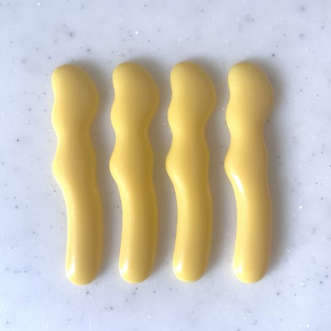 Yellow Wavy Rectangle Cabochons