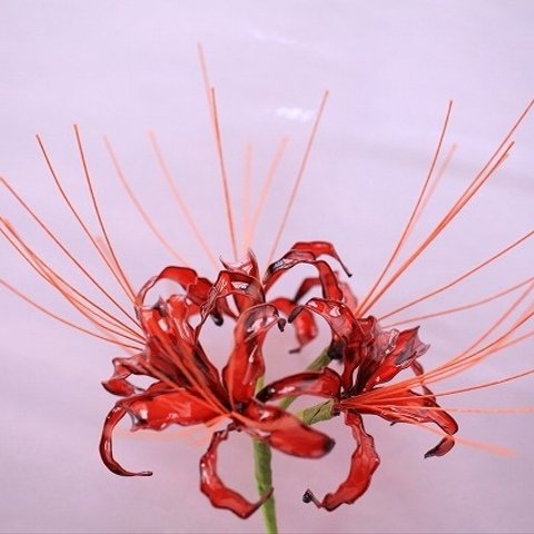 彼岸花  かんざし 曼珠沙華 髪飾り red spider lily ディップアート