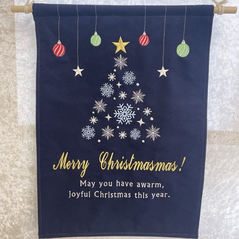 クリスマス タペストリー 刺繍タペストリー