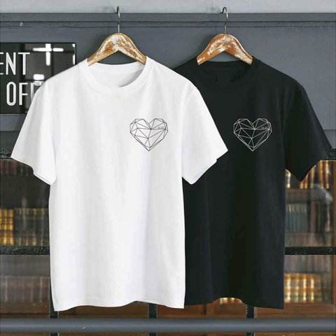 【送料無料】 幾何学 ジオメトリック 韓流 シンプル アート Tシャツ Heart