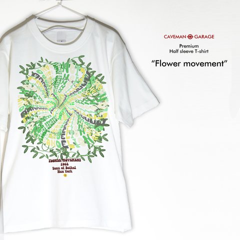 サイケデリックなデザインTシャツ  ※プレミアム仕様※  【ホワイト】プレミアムなちょい厚手半袖クルーネックTシャツ