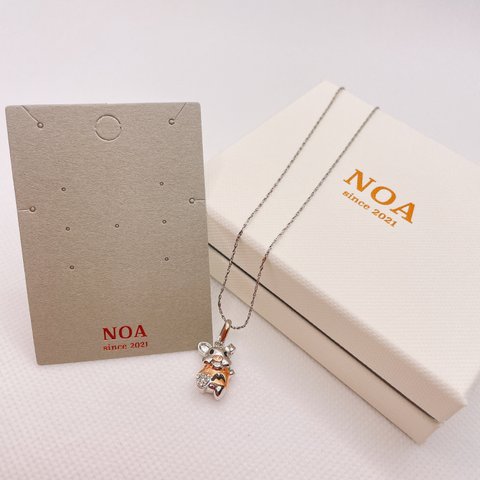 N9【NOA】シルバー　ネックレス　ブタ　